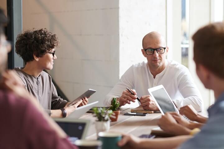 tech startup team meet up